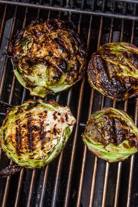 Grilled Cabbage Steaks (3 Ingredients) - Sweetphi Grilled Bread Recipes, Meal Planning Recipes Healthy, Vegetables On The Grill, Grilled Cabbage Steaks, Cabbage Steak, Cabbage Steaks Recipe, Easy Cabbage Recipes, Grilled Corn Recipes, Grilled Vegetable Recipes