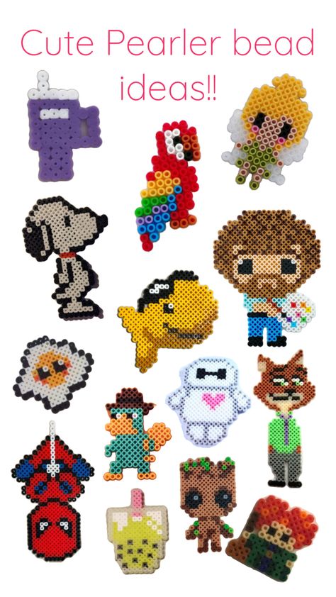 Design ideas for Pearler beads Beads Craft Kids, Fuse Bead Ideas, Melty Bead Designs, Ironing Beads, Easy Perler Beads, Mario Y Luigi, Easy Perler Bead Patterns, Perler Creations, Pokemon Craft