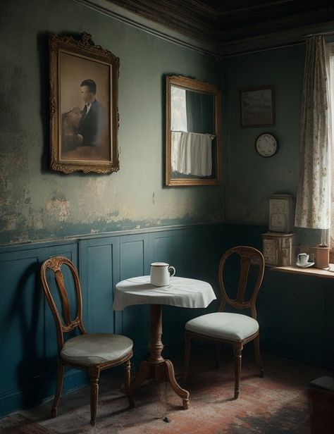 1890s Aesthetic Room, Interior Spaces Photography, Room Reference Photo, Inn Keeper, Old House Living Room, Old Interior, Chair Photography, Landscape References, Better Off Alone