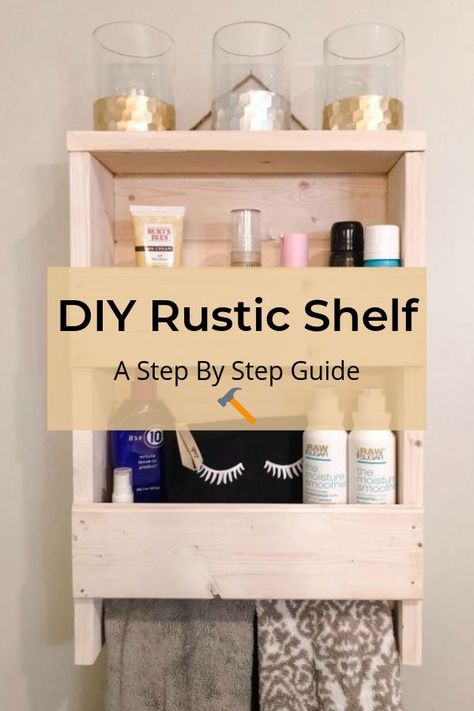 Rustic Bathrooms Wall Shelves, Diy Pallet Shelves Bathroom, Wood Shelf Diy, Wood Bathroom Shelf, Bathroom Storage Shelf Rustic, Wooden Shelf Bathroom Rustic Wood, Shelves Made From Old Barn Wood, Shelving Diy, Rustic Wood Shelf