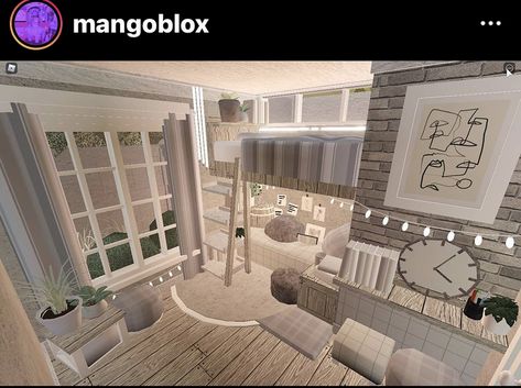 Blacksburg House Ideas, Bloxburg Playroom, Bloxburg Interior, Winter House Exterior, Bloxburg Bedroom, Barn Bedrooms, Blox Burg, Roblox House, Blocksburg Room Ideas￼