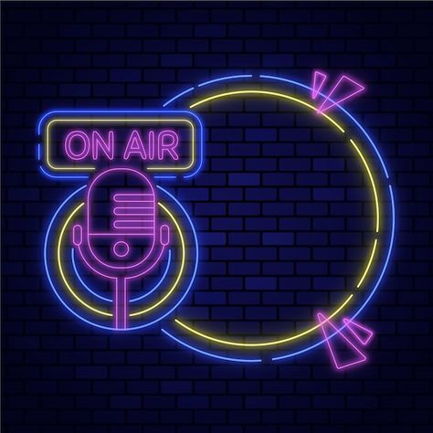 On Air Radio, Neon Frame, On Air Sign, Frames Design Graphic, Dj Images Hd, Free Psd Flyer Templates, Free Psd Flyer, Church Poster Design, Neon Decor