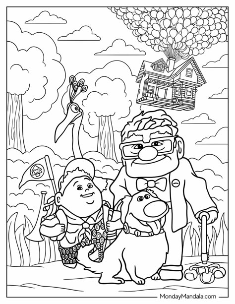 20 Up Coloring Pages (Free PDF Printables) Up Movie Coloring Pages, Up Coloring Pages Pixar, 2000s Coloring Pages, Adventure Coloring Pages, Up Coloring Pages, Disney Coloring Sheets, Carl Fredricksen, Up The Movie, Anna Und Elsa