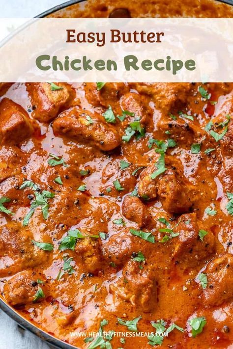 Butter Chicken Recipe Easy Healthy, Low Carb Butter Chicken, Butterchicken Indian Recipe Easy, Authentic Butter Chicken Recipe Indian, Butterchicken Indian Recipe, Butterchicken Indian, Butter Chicken Keto, Healthy Butter Chicken, Healthy Butter Chicken Recipe