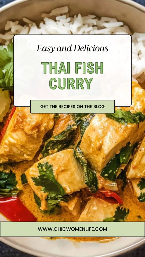 Thai fish curry Thai Green Curry Fish, Thai Fish Recipe, Fish Wraps, Thai Fish Curry, Curry Fish, Thai Fish, Coconut Milk Curry, Red Curry Paste, Fish Curry