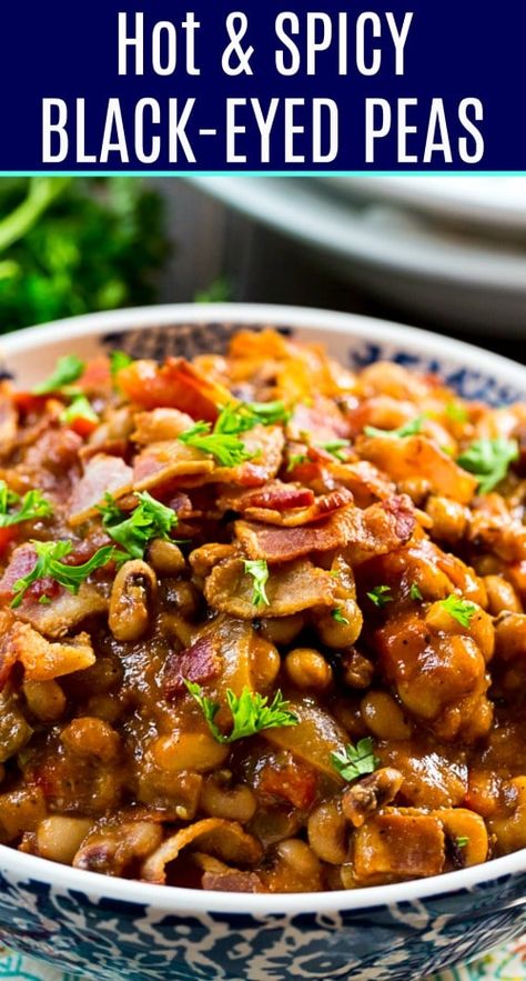 Hot and Spicy Black-Eyed Peas Mexican Black Eyed Peas Recipe, Hopin John Black Eyed, Spicy Black Eyed Peas Recipe, Fresh Black Eyed Peas Recipe, Blackeyed Pea Recipes, Dry Beans Recipe, Peas Recipes, Magical Fruit, Black Eyed Peas Recipe