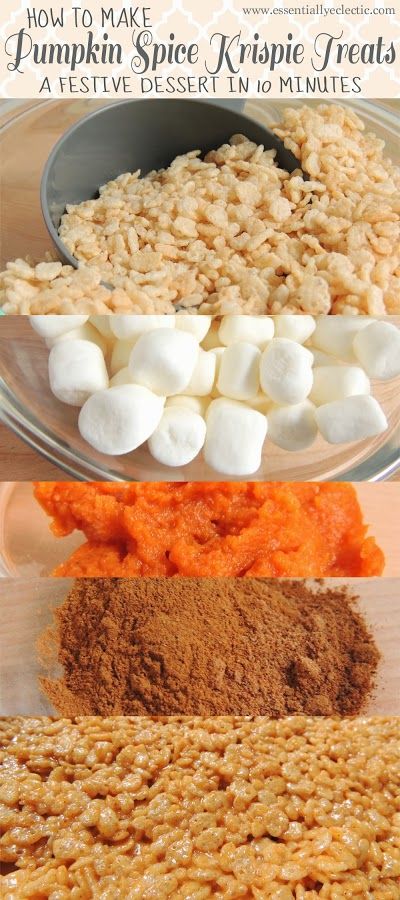 Pumpkin Spice Rice Krispie Treats, Festive Desserts, Crispy Treats, Fall Dessert, Rice Krispie Treats, Rice Krispie, Köstliche Desserts, Pumpkin Dessert, Fall Baking