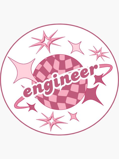 "Pink Disco Engineer" Sticker for Sale by meggwill Sticker For Print, Engineering Stickers, Engineer Stickers, Sales Engineer, Engineer Design, Engineering Quotes, Books Stickers, Pink Disco, Chemical Engineering