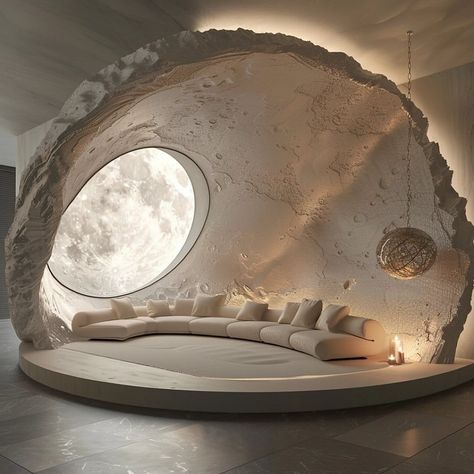 Space Inspired Interior Design, Moon Furniture, Language Design, Moon House, Healthcare Interior Design, Artistic Room, Outdoor Restaurant Design, Bubble House, Spa Interior