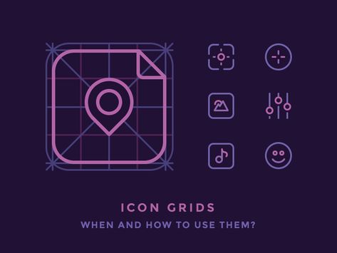 Icon Grid: When And How To Use It? Map Icons, Typo Logo, How To Make Logo, Ui Inspiration, Line Icon, Web Development Design, Icon Illustration, Logo Icons, Infographic Design