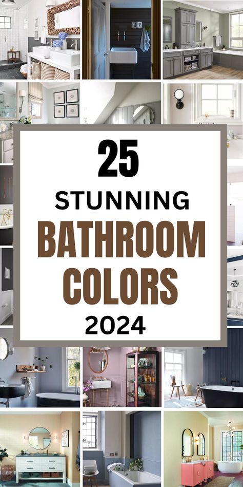 Buy fantastic bathroom wall art from Cheapwallarts.com. Color Of Bathroom Walls, Hall Bathroom Paint Colors, Bathroom Wall Colors Ideas, Bathroom Color Schemes 2024, Best Bathroom Colors For 2024, 2024 Bathroom Design, Master Bathrooms 2024 Trends Color, Bathroom Design Paint, No Window Bathroom Paint Colors