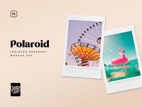 Polaroid Snapshot Picture Mockup Templates by CreativeVeila Instax Film Template, Polaroid Instagram Post, Polaroid Website Design, Polaroid Effect Photoshop, Polaroid Social Media Design, Polaroid Mockup, Polaroid Template, Postcard Mockup, Picture Templates