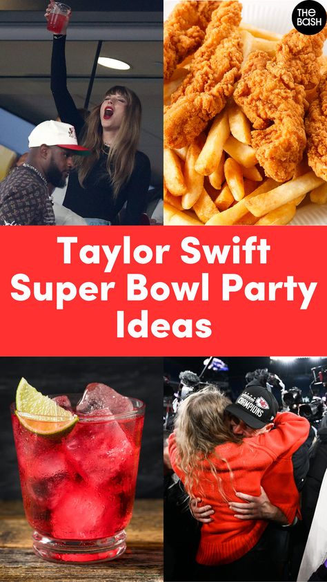 The Kansas City Chiefs are Super Bowl LVIII bound! If you’re a Swiftie as well as a football fan, check out these Taylor Swift Super Bowl party ideas! Plan your Taylor Swift themed Super Bowl party with ideas from The Bash!🎉🏈 #thebash #taylorswift #traviskelce #superbowl #superbowlparty #taylorswiftparty #taylorswiftthemedparty #taylorswiftpartytheme #taylorandtravis #taylorswiftsuperbowlparty #swifties #taylorswiftpartyideas #superbowllviii #superbowlpartyideas Swiftie Superbowl Party, Taylor Swift Chiefs Super Bowl Party, Kansas City Chiefs Themed Food, Taylor Super Bowl Party, Swiftie Bowl Party, Superbowl Taylor Swift, Super Bowl Taylor Swift Party, Taylor Swift Superbowl Party Ideas, Swift Super Bowl