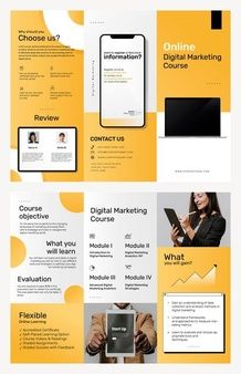 Course Brochure, School Brochure, Business Course, Guideline Template, Brochure Template Psd, Marketing Brochure, Bi Fold Brochure, Creative Brochure, Corporate Presentation