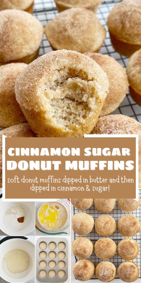 Quick Cinnamon Desserts, Cinammon Muffin Recipes, Cinnamon Sugar Donut Muffins, Quick Healthy Muffins, Muffin Recipes Without Eggs, Beginner Baker Recipes, Fast Sweet Recipes, Fast Recipes Desserts, Cinnamon Muffins Recipes