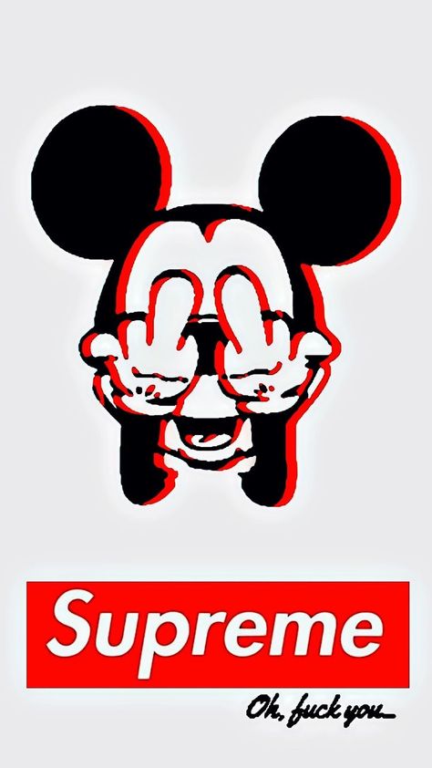 Supreme Wallpaper Mickey Mouse, Supreme Wallpaper Hd, Middle Finger Wallpaper, Supreme Iphone Wallpaper, Hype Wallpaper, Hypebeast Wallpaper, Supreme Wallpaper, Mickey Mouse Wallpaper, Nike Wallpaper