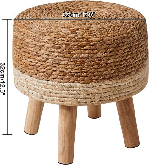 Amazon.com: YMYNY Foot Stool Natural Seagrass Hand Weave, 12.6" Small Ottoman, Round Footrest for Living Room, Bedroom, Entryway, Change Shoes Stool, Non-Skid Wood Legs, Boho, Natural, UHBD027N : Home & Kitchen Hallway Garden, Study Lounge, Ottoman Round, Balcony Office, Small Footstool, Footstool Ottoman, Small Ottoman, Accent Stools, Round Stool