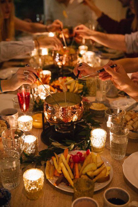 Fondue Dinner Party, Cheese Fondue Party, Best Cheese Fondue, New Years Dinner Party, Fondue Dinner, Nye Dinner, Fondue Night, Fondue Party, New Years Dinner