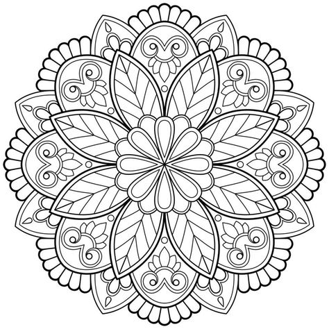 Free Printable Mandala Coloring Pages For Adults, Mandala Art Therapy Colouring In, Mandala Coloring Pages For Adults, Mandalas To Color, Mandala Book, Armband Tattoos, Mom Tattoo Designs, Intricate Mandala, Coloring Pages Inspirational