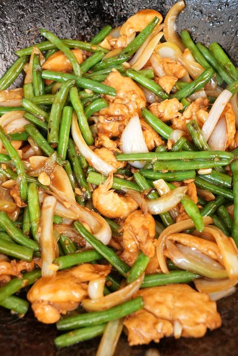 Panda String Bean Chicken, Panda Express String Bean Chicken, String Bean Chicken Recipe, String Bean Chicken, Green Bean Chicken, String Bean Recipes, Panda Express Copycat, Chicken And Green Beans, Cj Eats