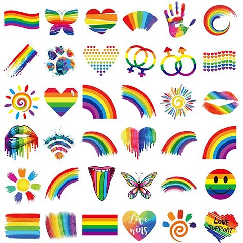 Ooopsiun 40 Sheets Rainbow Temporary Tattoos - Pride Tattoos Butterfly/Flower/Heart/Rainbow Tattoos for Pride Festivals Rainbow Matching Tattoos, Tattoos Butterfly Flower, Pride Flag Tattoo, Rainbow Heart Tattoo, Gay Pride Tattoos, Lgbt Tattoo, Heart Lips, Tattoos Butterfly, Gay Tattoo