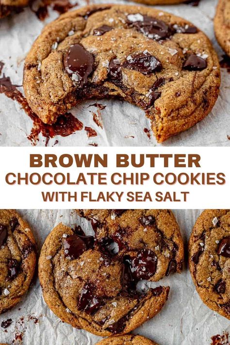 Brown Butter Chocolate Chip, Brown Butter Cookies, Brown Butter Chocolate Chip Cookies, Chilled Desserts, Chewy Cookies, Frozen Cookie Dough, Chocolate Chip Cookies Recipe, Frozen Cookies, No Bake Bars