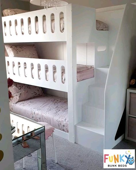 Good night START with good BEDS 🌙 

#funkybunkbeds #klarna #snapfinance #bedsuk #triplebunks #bunkbeds #kidsbeds #bedroom #renovation #bespoke #furniture #beds 3 Beds In U Shape, Three Bed Bunk Bed, Three Person Bedroom, Three Bed Bunk Beds, Rv Bunk Beds, Minimalist Family, Triple Bunk Beds, Beds Uk, Sleep Bed