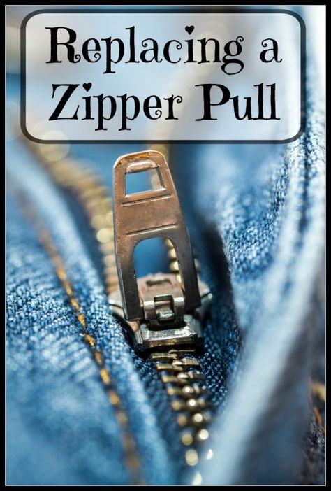 This is a guide about replacing a zipper pull. You don't have to replace the entire zipper just because the pull breaks off. Zipper Problems, Denim Hacks, Fix Broken Zipper, Fix A Zipper, Repair Jeans, Mending Clothes, Zipper Repair, Sew Zipper, Broken Zipper