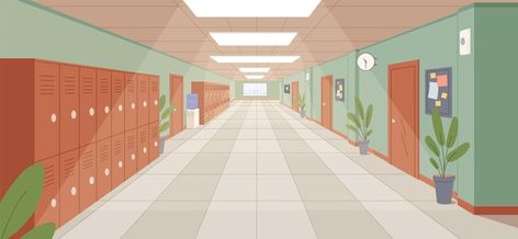 College Hallway, School Corridor, Tree Slogan, Hallway Interior, Window Doors, School Hall, Planet Drawing, Creative Backdrops, Continents And Oceans