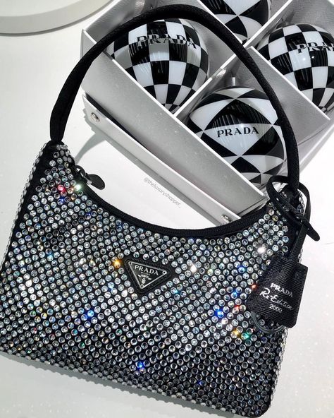 THE LUXURY SHOPPER™ on Instagram: “Prada Hobo with crystals proving popular ✨✨ Shop online (link in bio)” Prada Reedition 2000, Prada Reedition, Prada Re Edition 2000, Tas Lv, Prada Hobo, Diamond Bag, Mini Hobo Bag, Prada Style, Prada Re Edition