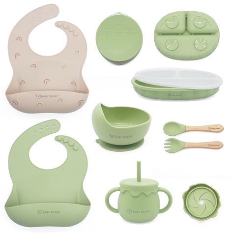 6 Months Baby Led Weaning, Baby Feeding Set, Baby Plates, Baby Bowls, High Chairs, Silicone Bibs, Snack Cups, Utensils Set, Baby Spoon