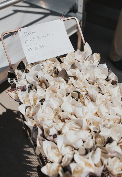 Flower Petal Bar Wedding, Petal Toss Wedding, White Rose Petals, Flower Petals Wedding, Flower Toss, Flower Cones, Petal Toss, Wedding Toss, Flower Pedals