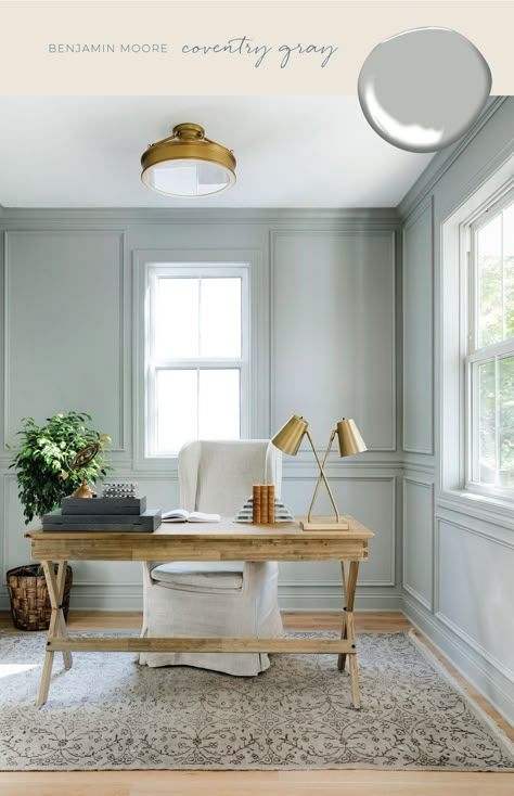 Bria Hammel, Office Paint Colors, Office Paint, Grey Paint Colors, Interior Paint Colors, A Desk, Paint Colors For Home, Office Inspiration, Home Office Design