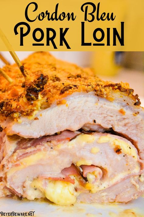 Pork Loin Recipe, Pork Loin Roast Recipes, Ham And Swiss, Creamy Mustard Sauce, Low Carb Pork, Pork Roll, Stuffed Pork, Pork Loin Recipes, Pork Dinner