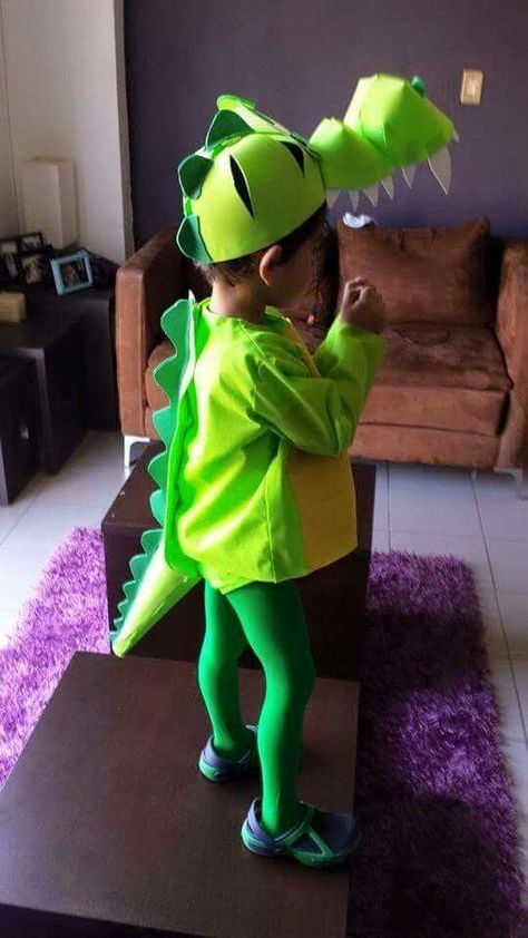 Crocodile Costume Diy, Alligator Costume, Crocodile Costume, Peter Pan Costumes, Owl Costume, World Book Day Costumes, Book Day Costumes, Diy Costumes Kids, Halloween Rocks