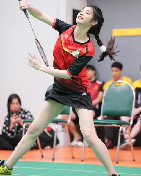 Badminton Outfit Women, Badminton Outfit, Mint Ranchrawee, Sport Badminton, Ootd Korean Style, Cricket Quotes, Women's Badminton, Ootd Korean, Sports Jersey Design