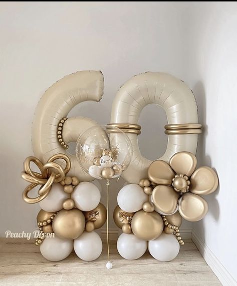 60th Birthday Ideas For Mom Party, 60th Birthday Ideas For Mom, 60th Birthday Balloons, 80th Birthday Party Decorations, 60 Balloons, 50th Birthday Balloons, Fancy Brunch, 60th Birthday Party Decorations, Gold Birthday Decorations