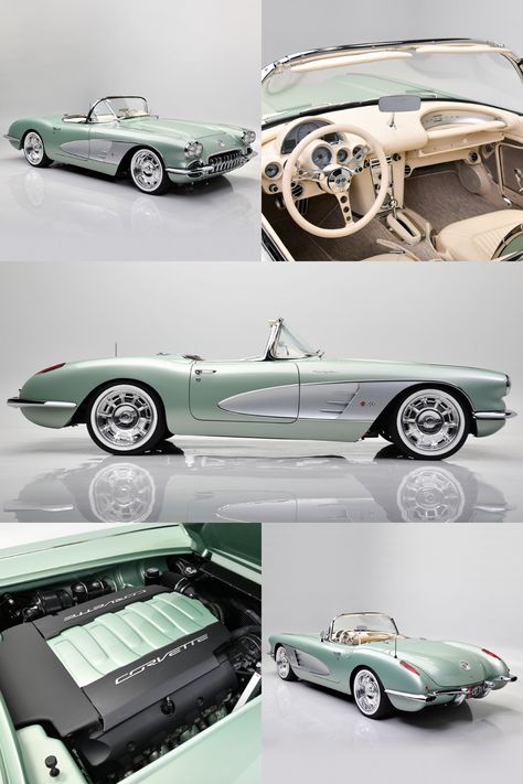 1959 Corvette Convertible, Convertibles Cars, Green Corvette, 1959 Corvette, 1960 Corvette, 2020 Corvette, Corvette Custom, Car Auction, Convertible Cars