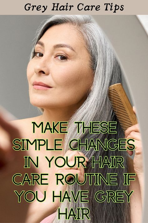 grey hair care routine Diy Shampoo For Gray Hair, Shine For Hair, Caring For Gray Hair, How To Care For Gray Natural Hair, How To Make Grey Hair Look Good, Gray Hair Care Products, Silver Hair Inspiration, Grey Hair Care Products, Diy Shampoo For Grey Hair