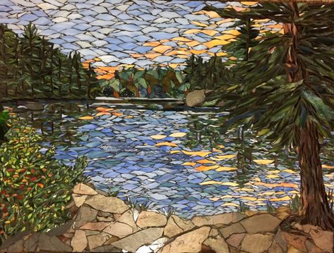 Landscape Mosaic, Eau Claire Wisconsin, Future Artist, Mosaic Art Projects, Mosaic Stained, Pine Lake, Glass Mosaics, Glass Mosaic Art, Art Mosaic