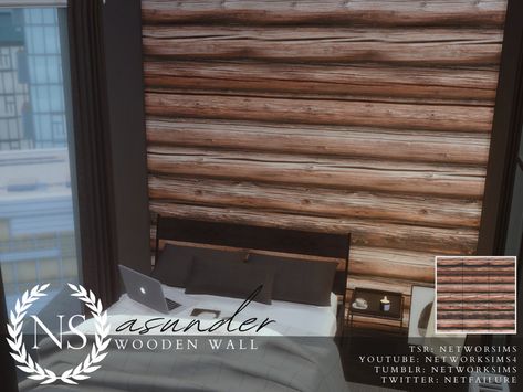 Sims 4 Cc Siding Wall, Rustic Cabin Bathroom, Log Wallpaper, Cabin Wallpaper, Log Cabin Furniture, Log Wall, Log Siding, Cabin Bathrooms, Pine Walls