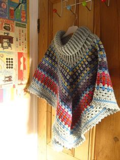 Cowl neck #crochet poncho by ATtic24 Crochet Poncho Free Pattern, Cowl Neck Poncho, Simply Crochet, Irish Crochet Dress, Crochet Poncho Patterns, Crochet Shawls And Wraps, Poncho Pattern, Crochet Jacket, Crochet Cowl