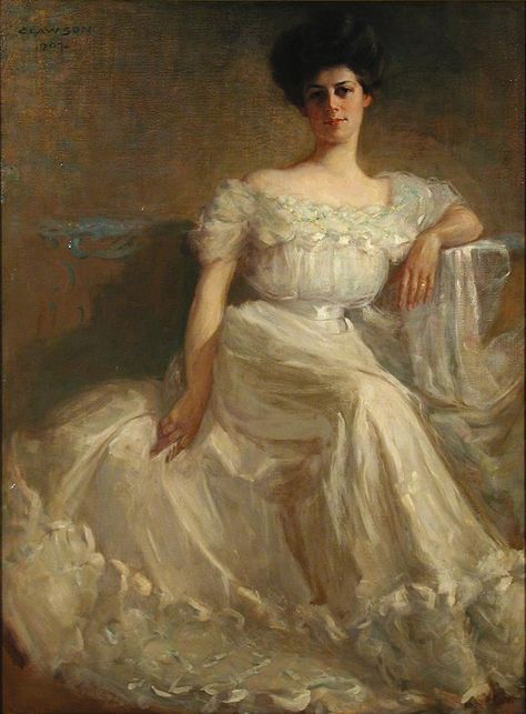 Mrs. Leslie Thayer Green, John Willard Clawson Era Victoria, Woman With Flowers, Elegant Wall Art, Classical Art, Fashion Portrait, Living Room Art, Beautiful Paintings, Classic Art, Mural Wallpaper