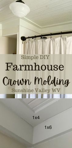 Farmhouse Crown Molding, Farmhouse Trim, Ceiling Trim, Trim Ideas, House Trim, Pine Boards, Trim Work, Farmhouse House, The Farmhouse