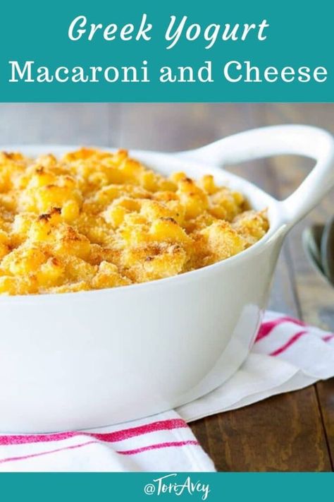 Vegetarian Mac And Cheese, Best Mac And Cheese Recipe Easy, Healthy Mac And Cheese Recipe, Recipe With Greek Yogurt, Healthy Mac And Cheese, Mac And Cheese Healthy, Healthy Mac N Cheese, Breadcrumb Topping, Yogurt Cheese