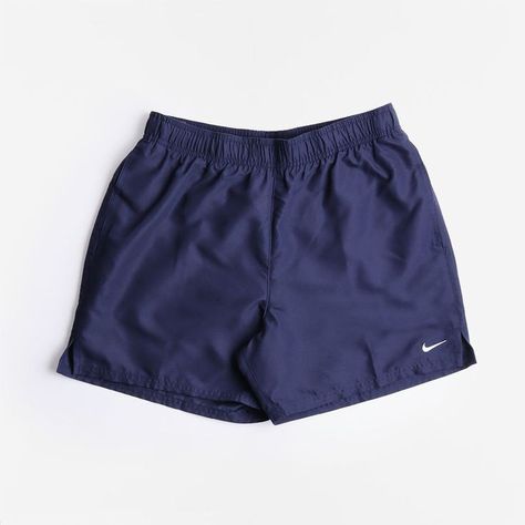 Casual Beach Outfit, Swimming Shorts, Nike Swim, Clean Aesthetic, Swim Short, Swoosh Logo, Nike Swoosh, Midnight Navy, Twill Fabric