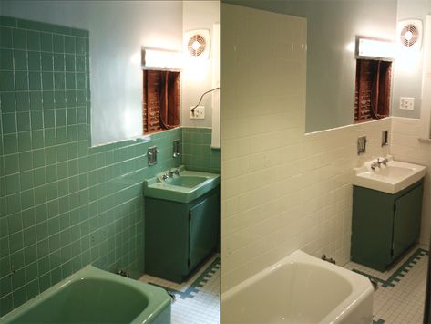 Bathtub Refinishing - Tile Refinishing - Full Bathroom - Before & After Inexpensive Bathroom Remodel, Restroom Renovation, Half Bathroom Remodel, Basement Bathroom Remodeling, Tile Walls, Simple Bathroom Remodel, Cheap Bathroom Remodel, Refinish Bathtub, Bathroom Remodel Cost