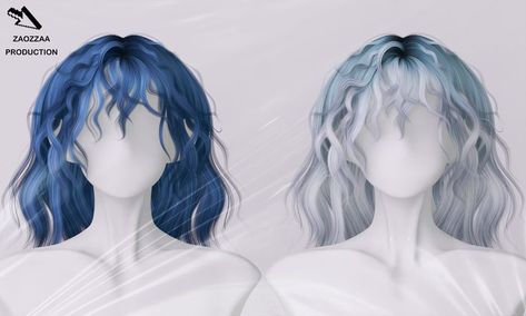 Half And Half Hair Sims 4 Cc, Sims 4 Two Colored Hair, Sims 4 Cc Blue Hair, Sims 4 Blue Hair, S4cc Hair, Krystal Instagram, Half And Half Hair, Cc Hair, Cc Folder