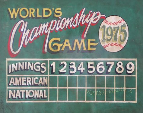 Vintage Baseball  Scoreboard  Poster /  Print, 16 by 20 inch Vintage Baseball Room, Baseball Scoreboard, Kids Sports Room, Baseball Theme Birthday, Baseball Room, Hand Drawn Type, Sports Signs, Vintage Style Art, Antique Signs