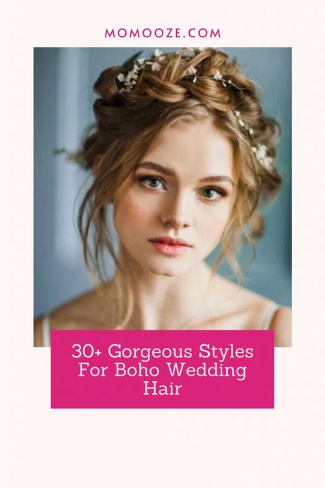 30+ Stunning Boho Wedding Hair Ideas Trending In 2023 Undone Updo, Trending In 2023, Hair Accessories Braids, Wedding Hair Ideas, Boho Chic Bride, Mermaid Braid, Boho Hairstyle, Bridal Bun, Knot Braid